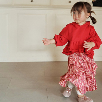 甜美復古親子荷葉邊裙