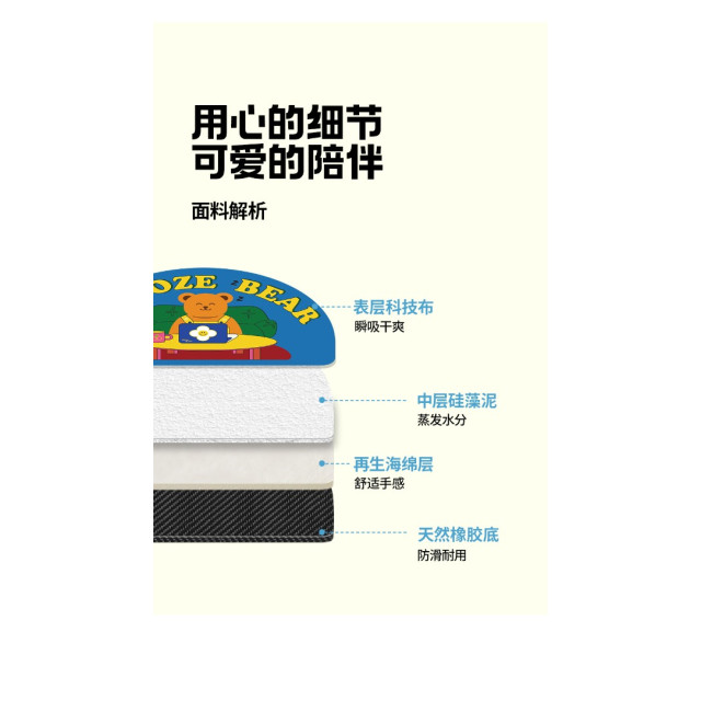 萌趣半圓防滑地墊