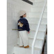 洋氣格紋拼接外套