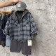 帥氣格紋連帽襯衫外套