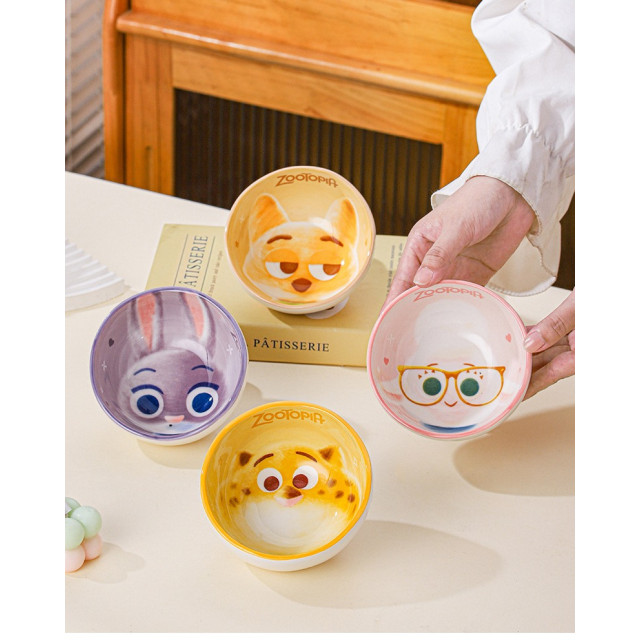 瘋狂動物城市陶瓷碗組（四入）