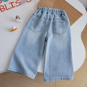 活力滿滿立體小狗刺繡牛仔褲