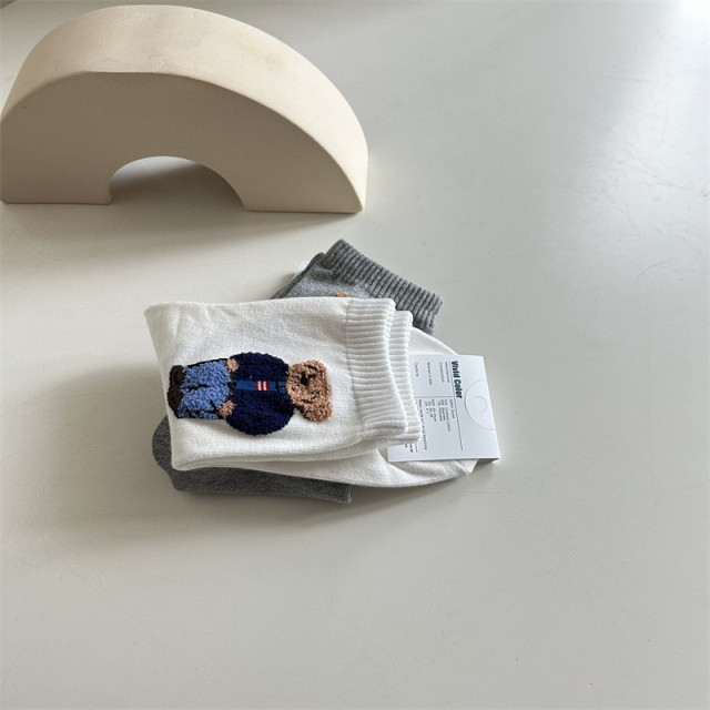 大人學院熊立體刺繡（五雙入）