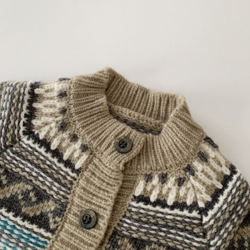 北歐幾何針織外套