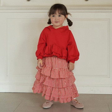 甜美復古親子荷葉邊裙