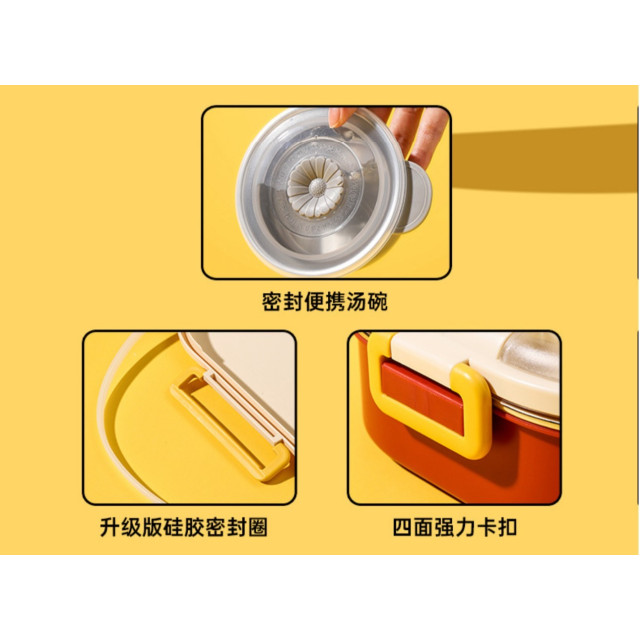 俏皮美食五格便當盒四件組