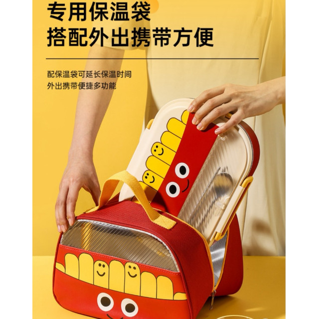 俏皮美食五格便當盒四件組