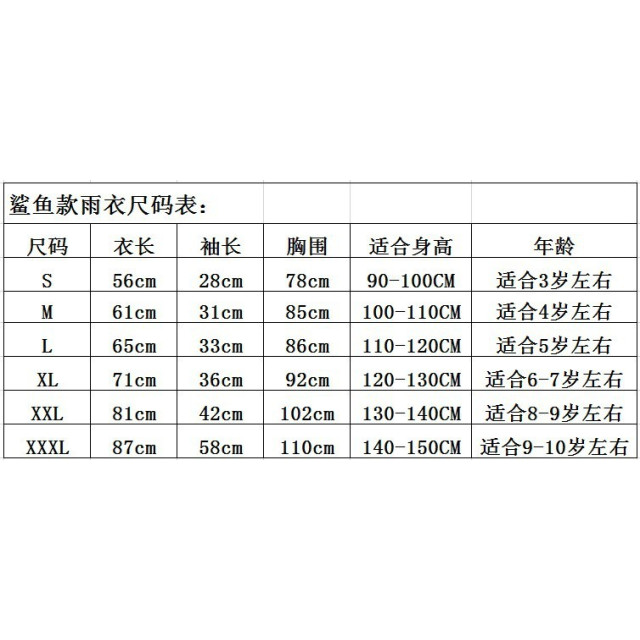 立體鯊魚造型雨衣