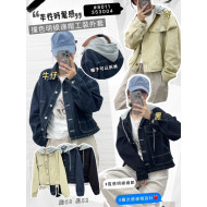 撞色明線連帽工裝外套