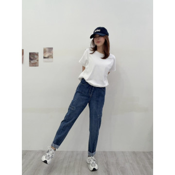 春款❥高腰修身寬版牛仔褲
