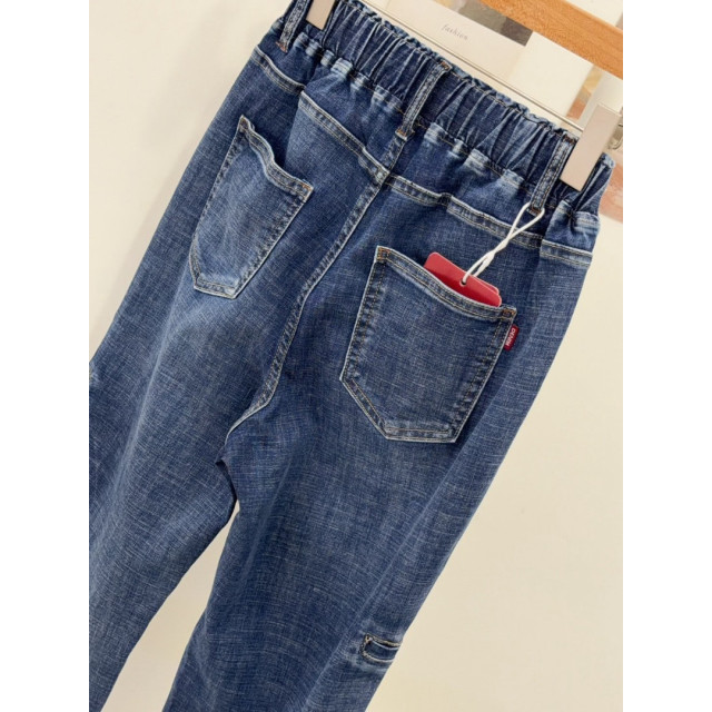 春款❥高腰修身寬版牛仔褲