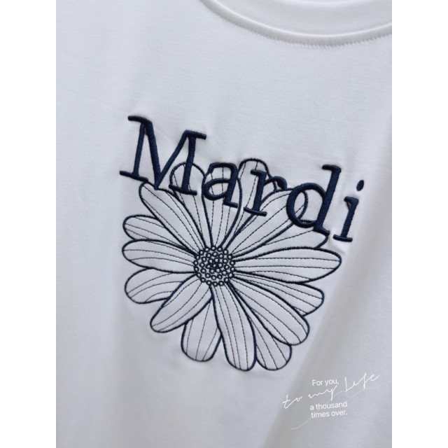 小雛菊字母刺繡涼爽棉T