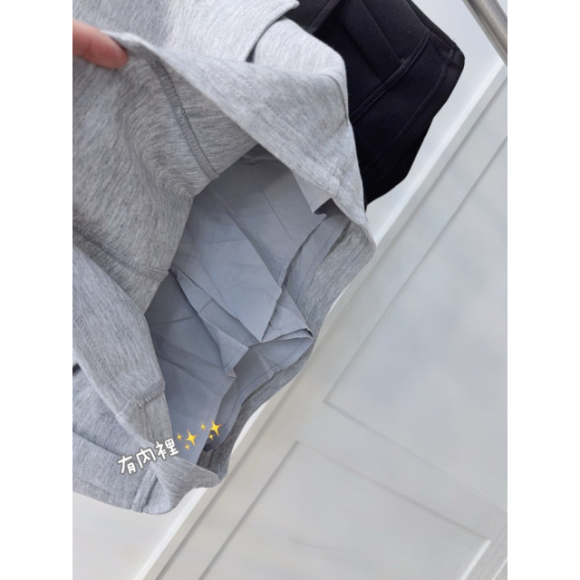 後腰鬆緊工裝太空棉短裙