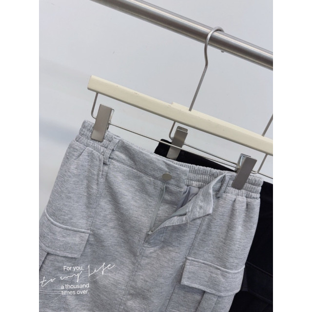 後腰鬆緊工裝太空棉短裙