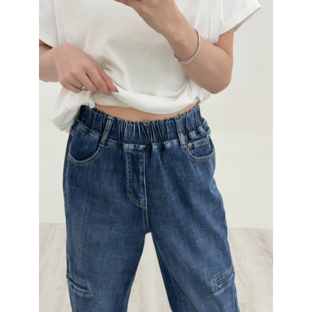 春款❥高腰修身寬版牛仔褲