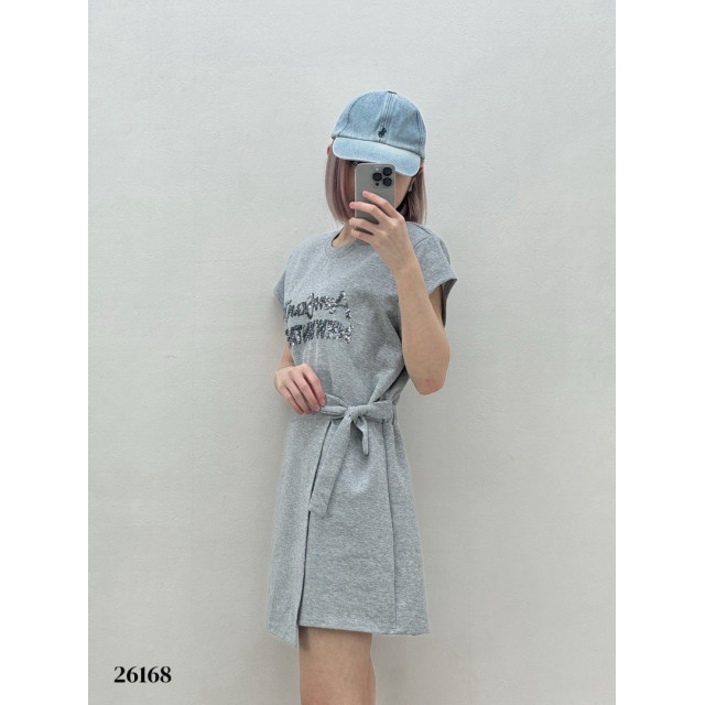 顯瘦側綁帶造型修身棉感連身洋裝