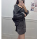 牛仔襯衫外套＋工裝短裙套裝