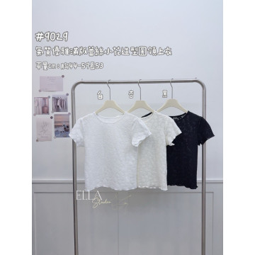 氣質優雅滿版蕾絲小花圓領上衣