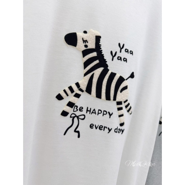 立體斑馬Q萌毛巾繡TEE