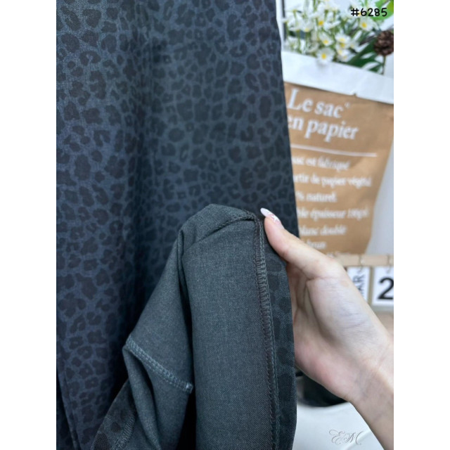 韓系小豹紋寬褲