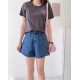 愛心刺繡牛仔短褲