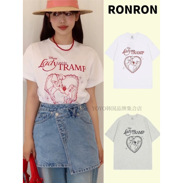 聯名狗狗卡通短版棉TEE