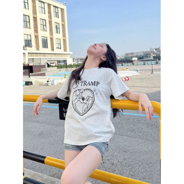 聯名狗狗卡通短版棉TEE