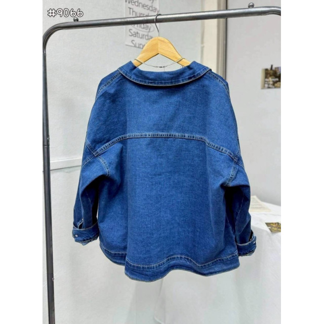 韓系設計款落肩牛仔外套