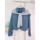 條紋襯衫＋披肩套裝