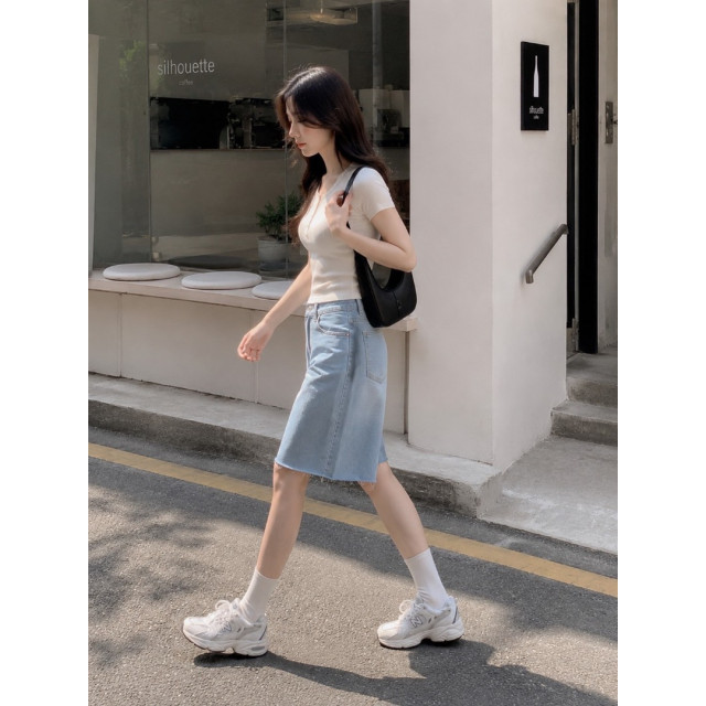 輕丹寧抽鬚五分褲
