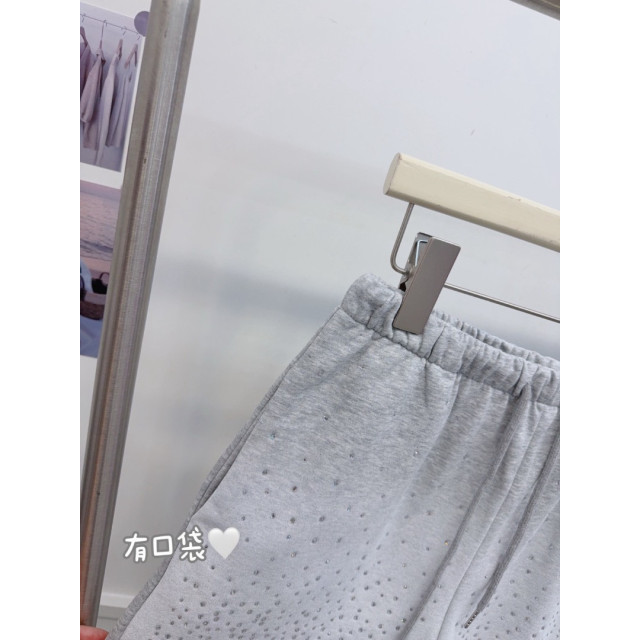 韓系有型鬆緊腰抽繩漸層感設計鑽鑽薄毛圈棉短褲