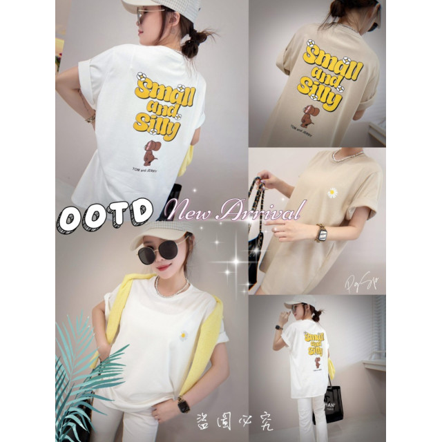 小雛菊復古美式寬鬆TEE
