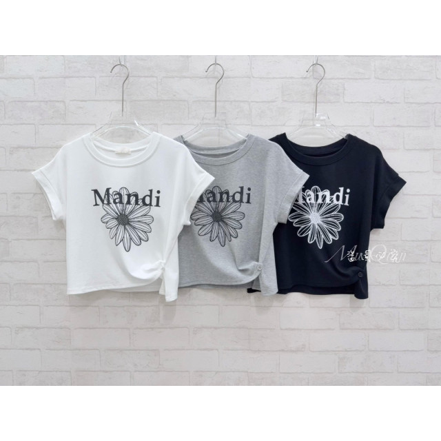 花語側釦造型棉Tee