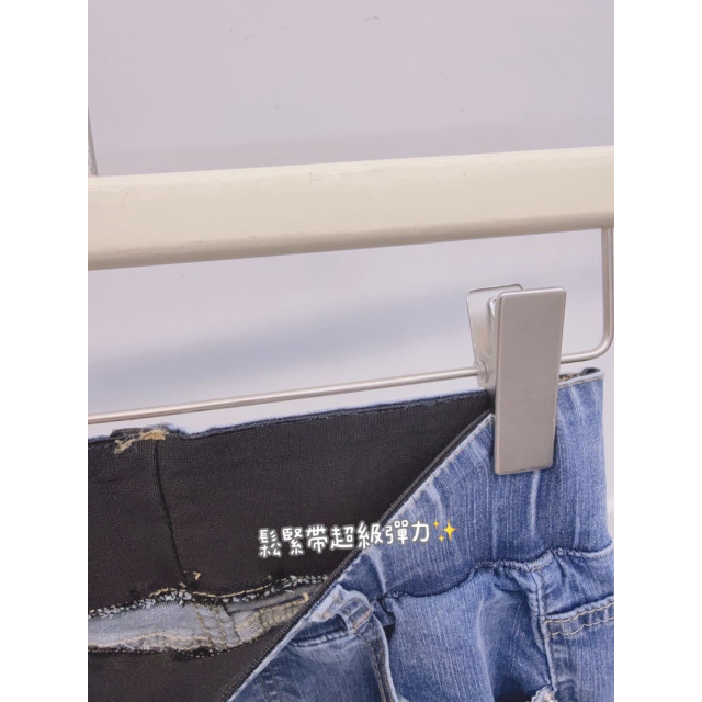 韓系寬帶鬆緊腰收腹彈力牛仔窄管褲