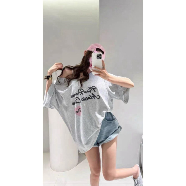 美背綁帶愛心字母上衣