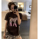 時髦美拉德粉靴小馬棉T