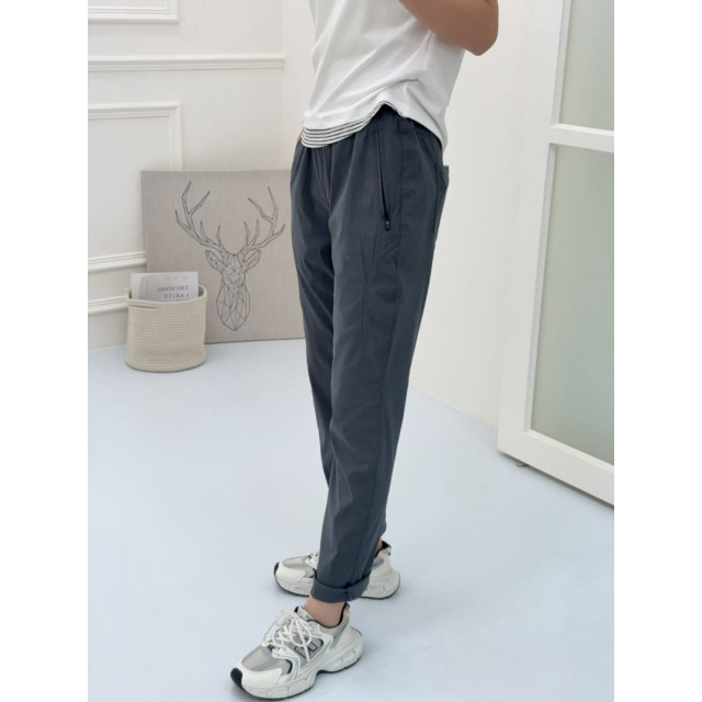 韓標口袋拉鍊冰棉休閒褲