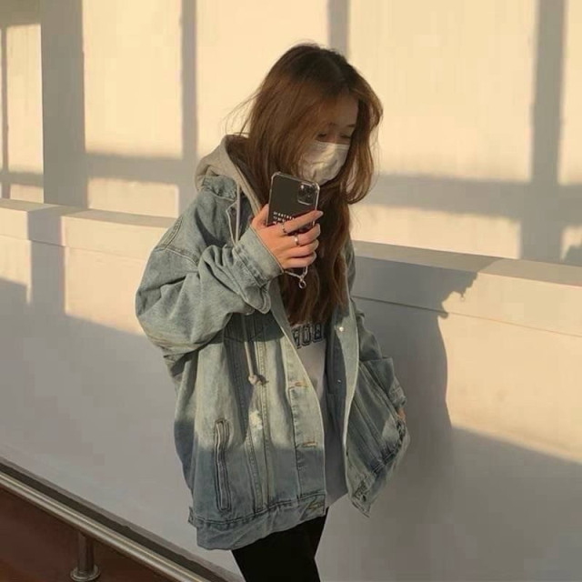 男友風可拆帽單寧外套