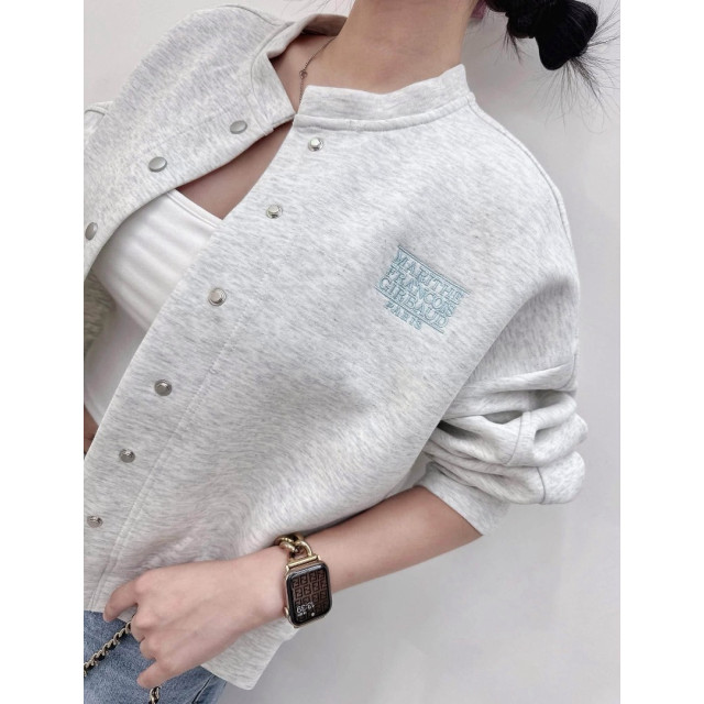 磅數感空氣棉刺繡字母外套