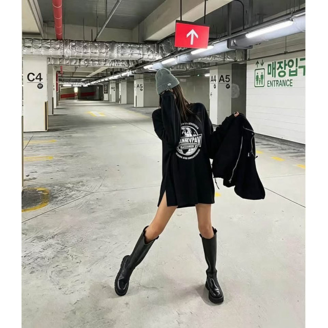 復古街頭印花慵懶大T