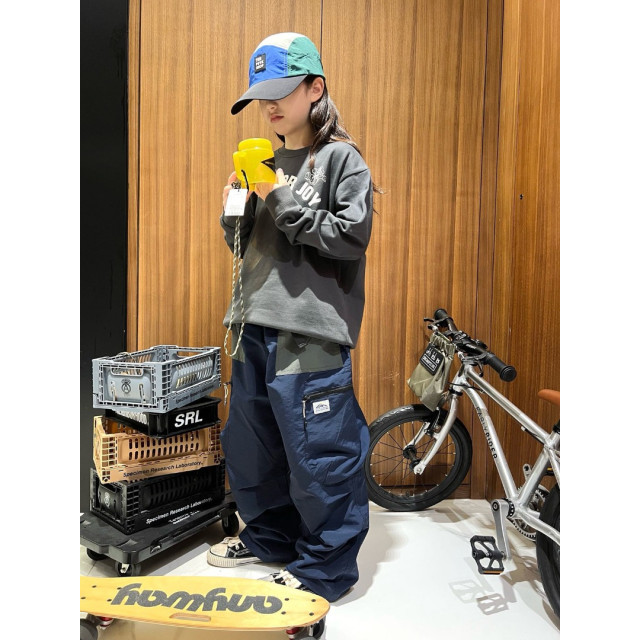 山系撞色工裝褲