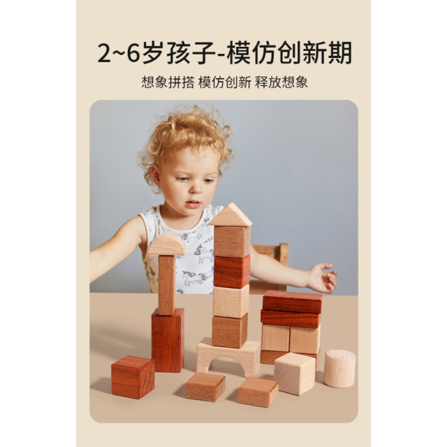 益智實木大顆粒積木組