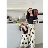 親子波點時尚套裝