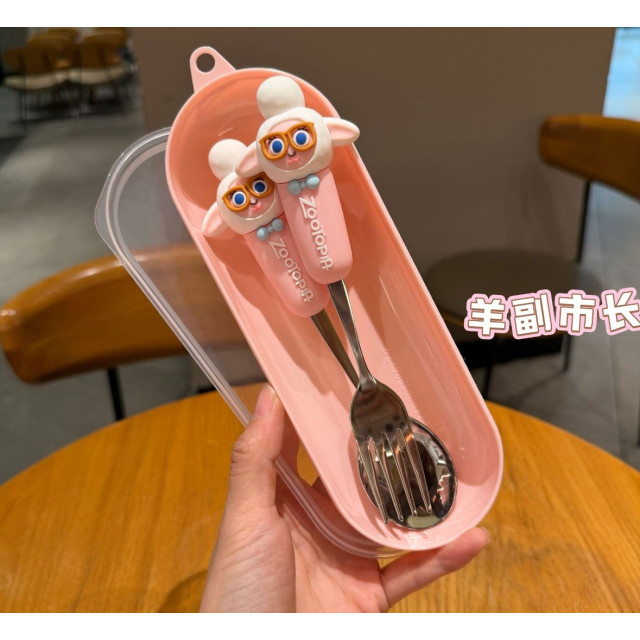 卡通動物園餐具組
