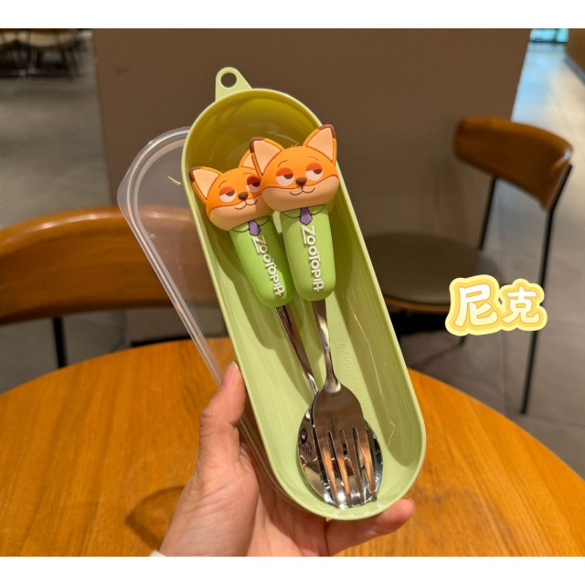 卡通動物園餐具組