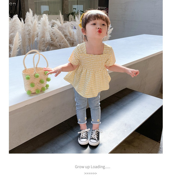 清新格紋甜美套裝