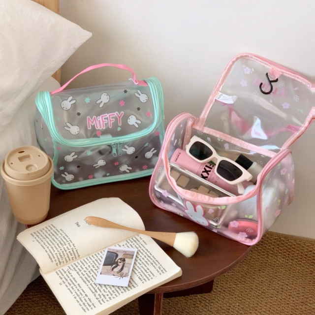 可愛兔透明手提收納包