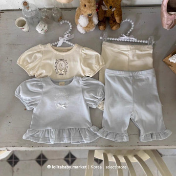 甜系泡泡袖兔子套裝