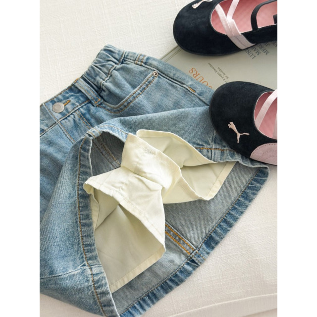 時髦蝴蝶結牛仔褲裙