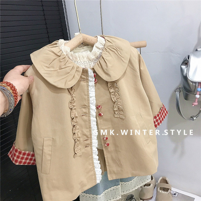 韓系蕾絲翻領童外套